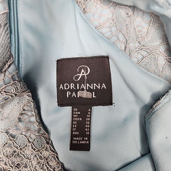 NWT New Adrianna Papell AP1D104164 Crew Neck Racer Short Lace Dress US Size 6 - Picture 5 of 8